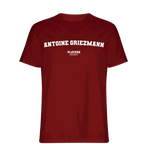 Antoine Griezmann t-shirt – red men's t-shirt with white Antoine Griezmann letters and Players Couture logo on the chest