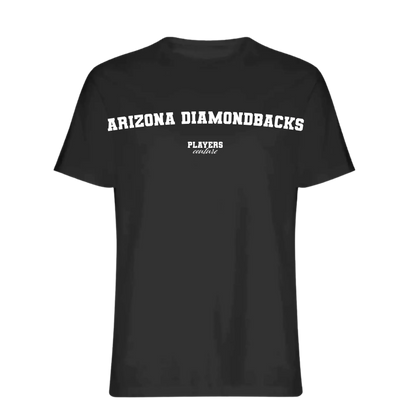 Arizona Diamondbacks t-shirt – black men's t-shirt with white Arizona Diamondbacks letters and Players Couture logo on the
