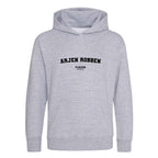 Arjen Robben hoodie – grey kids' hoodie with black Arjen Robben letters and Players Couture logo on the chest
