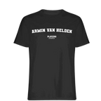 Armin Van Helden t-shirt – black men's t-shirt with white Armin Van Helden letters and Players Couture logo on the chest