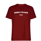 Arnold Palmer t-shirt – red men's t-shirt with white Arnold Palmer letters and Players Couture logo on the chest