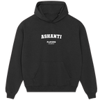 Ashanti hoodie – black men's hoodie with white Ashanti letters and Players Couture logo on the chest