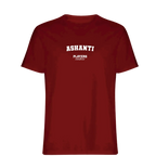 Ashanti t-shirt – red men's t-shirt with white Ashanti letters and Players Couture logo on the chest