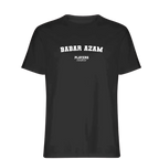 Babar Azam t-shirt – black men's t-shirt with white Babar Azam letters and Players Couture logo on the chest