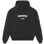 Bangkok hoodie – black men's hoodie with white Bangkok letters and Players Couture logo on the chest