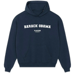Barack Obama hoodie – navy men's hoodie with white Barack Obama letters and Players Couture logo on the chest