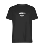 Barnes t-shirt – black men's t-shirt with white Barnes letters and Players Couture logo on the chest