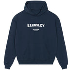 Barnsley men's hoodie in navy with bold name lettering