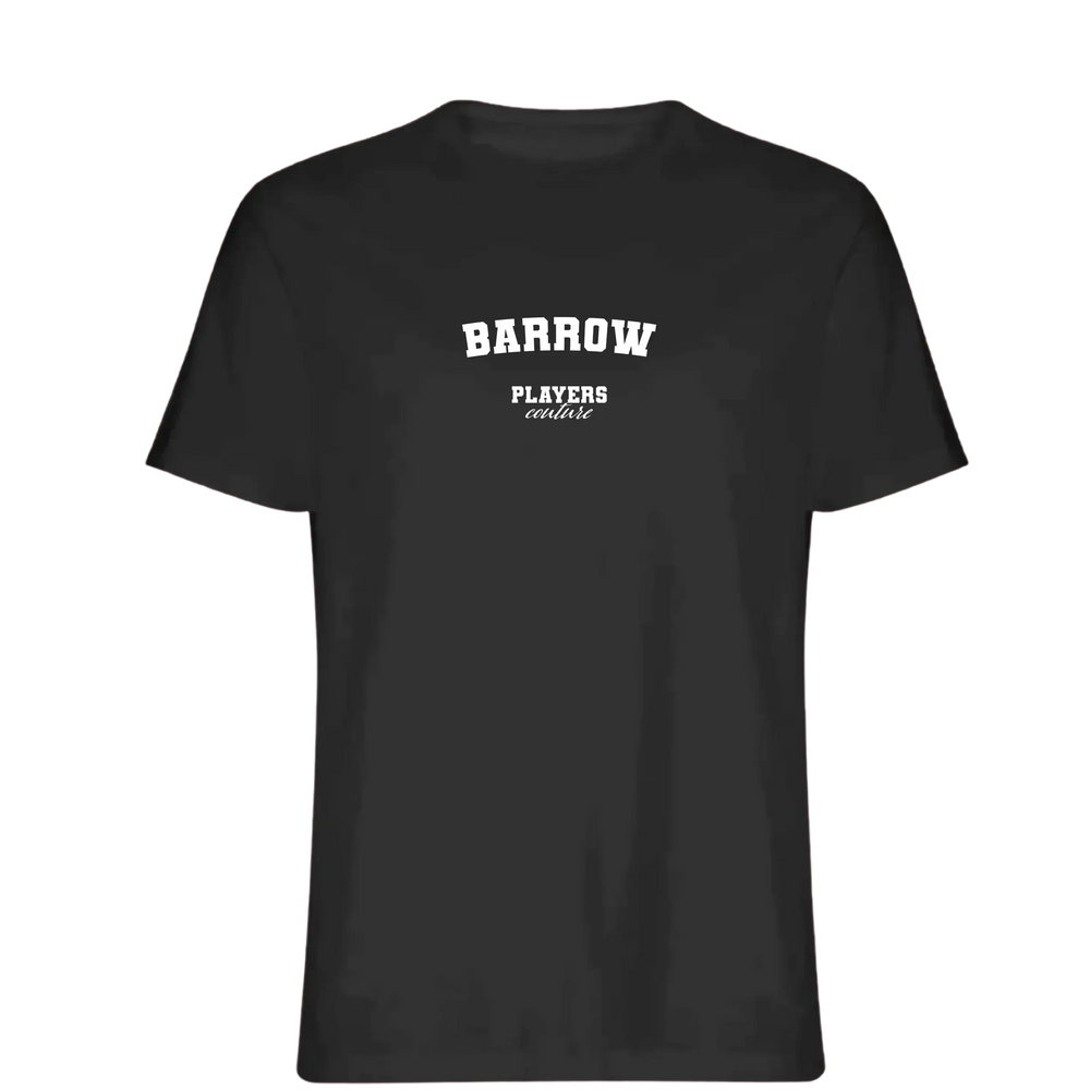 Barrow t-shirt – black men's t-shirt with white Barrow letters and Players Couture logo on the chest