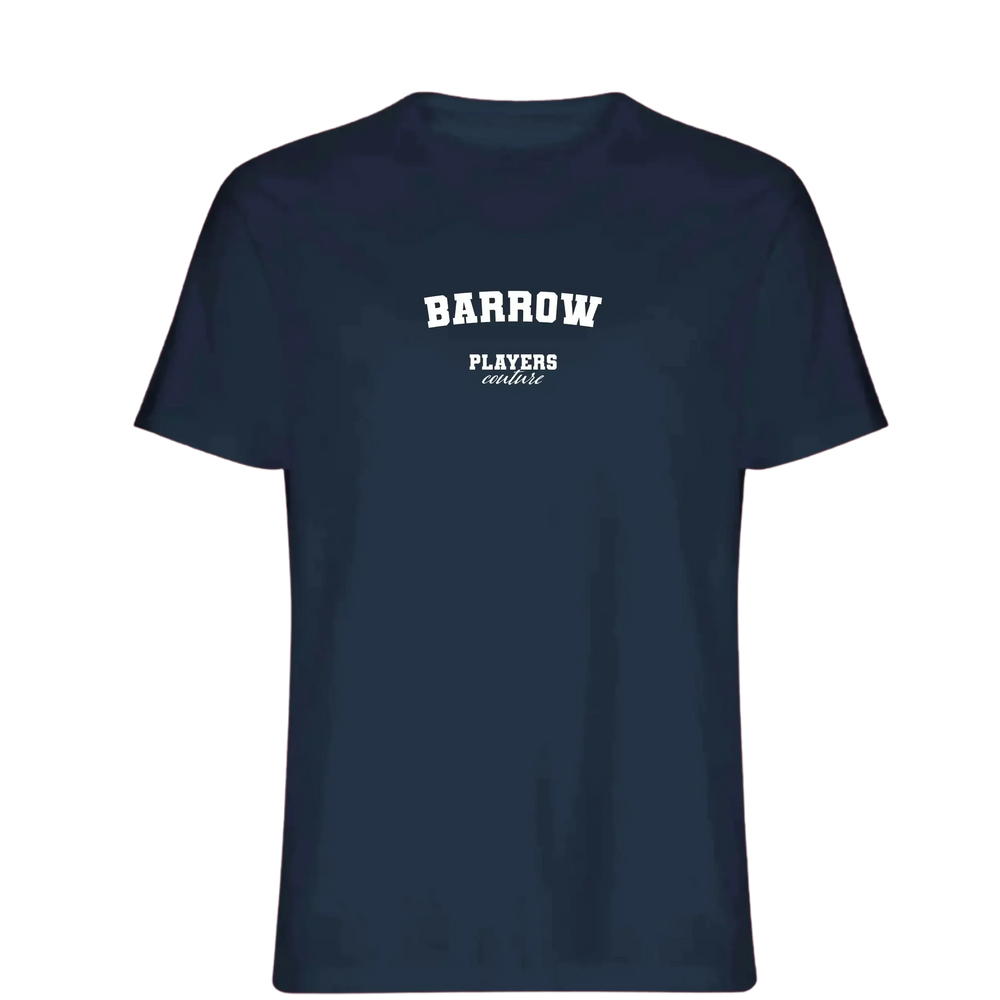 Barrow t-shirt – navy men's t-shirt with white Barrow letters and Players Couture logo on the chest