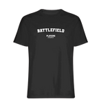 Battlefield t-shirt – black men's t-shirt with white Battlefield letters and Players Couture logo on the chest