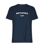 Battlefield t-shirt – navy men's t-shirt with white Battlefield letters and Players Couture logo on the chest