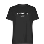 Bayonetta t-shirt – black men's t-shirt with white Bayonetta letters and Players Couture logo on the chest