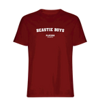Beastie Boys t-shirt – red men's t-shirt with white Beastie Boys letters and Players Couture logo on the chest