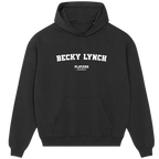 Becky Lynch hoodie – black men's hoodie with white Becky Lynch letters and Players Couture logo on the chest