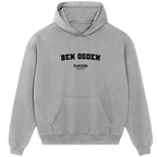 Ben Ogden hoodie – grey men's hoodie with black Ben Ogden letters and Players Couture logo on the chest