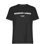 Bernhard Langer t-shirt – black men's t-shirt with white Bernhard Langer letters and Players Couture logo on the chest