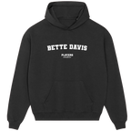 Bette Davis hoodie – black men's hoodie with white Bette Davis letters and Players Couture logo on the chest