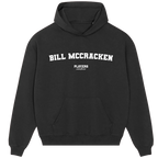Bill McCracken hoodie – black men's hoodie with white Bill McCracken letters and Players Couture logo on the chest