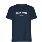 Billy Bonds t-shirt – navy men's t-shirt with white Billy Bonds letters and Players Couture logo on the chest