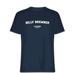 Billy Bremner t-shirt – navy men's t-shirt with white Billy Bremner letters and Players Couture logo on the chest