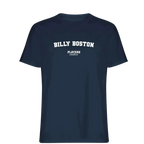 Billy Boston t-shirt – navy men's t-shirt with white Billy Boston letters and Players Couture logo on the chest