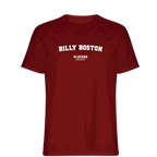 Billy Boston t-shirt – red men's t-shirt with white Billy Boston letters and Players Couture logo on the chest