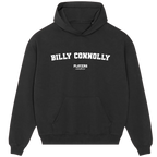 Billy Connolly hoodie – black men's hoodie with white Billy Connolly letters and Players Couture logo on the chest