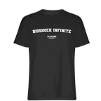 Bioshock Infinite t-shirt – black men's t-shirt with white Bioshock Infinite letters and Players Couture logo on the chest
