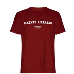 Bixente Lizarazu t-shirt – red men's t-shirt with white Bixente Lizarazu letters and Players Couture logo on the chest