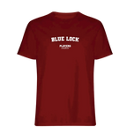 Blue Lock t-shirt – blue men's t-shirt with white Blue Lock letters and Players Couture logo on the chest