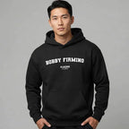 Bobby Firmino hoodie – navy men's hoodie with white Bobby Firmino letters and Players Couture logo on the chest