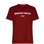 Bordeaux Begles t-shirt – red men's t-shirt with white Bordeaux Begles letters and Players Couture logo on the chest