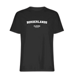 Borderlands t-shirt – black men's t-shirt with white Borderlands letters and Players Couture logo on the chest