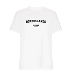 Borderlands t-shirt – white men's t-shirt with black Borderlands letters and Players Couture logo on the chest
