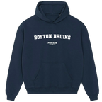 Boston Bruins hoodie – navy men's hoodie with white Boston Bruins letters and Players Couture logo on the chest
