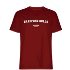 Bradford Bulls t-shirt – red men's t-shirt with white Bradford Bulls letters and Players Couture logo on the chest