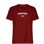 Bradford t-shirt – red men's t-shirt with white Bradford letters and Players Couture logo on the chest