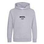 Brazil hoodie – grey kids' hoodie with black Brazil letters and Players Couture logo on the chest