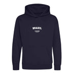 Brazil hoodie – navy kids' hoodie with white Brazil letters and Players Couture logo on the chest
