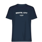 Bristol City t-shirt – navy men's t-shirt with white Bristol City letters and Players Couture logo on the chest