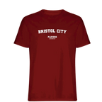 Bristol City t-shirt – red men's t-shirt with white Bristol City letters and Players Couture logo on the chest