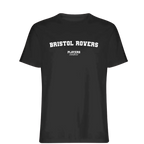 Bristol Rovers t-shirt – black men's t-shirt with white Bristol Rovers letters and Players Couture logo on the chest