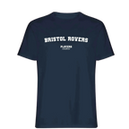 Bristol Rovers t-shirt – navy men's t-shirt with white Bristol Rovers letters and Players Couture logo on the chest