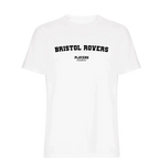 Bristol Rovers t-shirt – white men's t-shirt with black Bristol Rovers letters and Players Couture logo on the chest