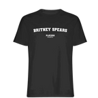 Britney Spears t-shirt – black men's t-shirt with white Britney Spears letters and Players Couture logo on the chest