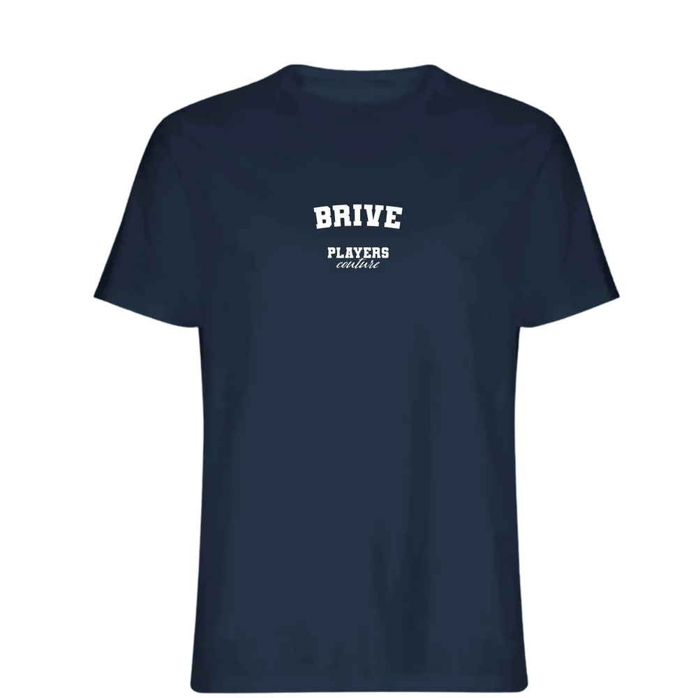 Brive t-shirt – navy men's t-shirt with white Brive letters and Players Couture logo on the chest