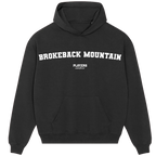Brokeback Mountain hoodie – black men's hoodie with white Brokeback Mountain letters and Players Couture logo on the chest