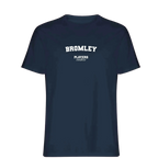Bromley t-shirt – navy men's t-shirt with white Bromley letters and Players Couture logo on the chest