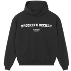 Brooklyn Decker hoodie – black men's hoodie with white Brooklyn Decker letters and Players Couture logo on the chest